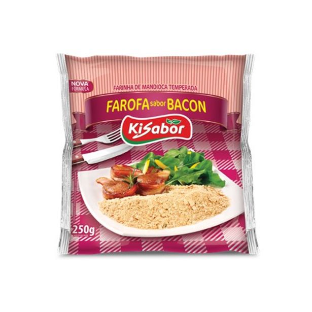 Oferta de Farofa Pronta Sabor Bacon Kisabor Embalagem 250G por R$2,99