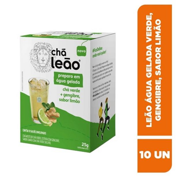 Oferta de Chá Verde Leão Gengibre Limão Sachê 10Un por R$7,99