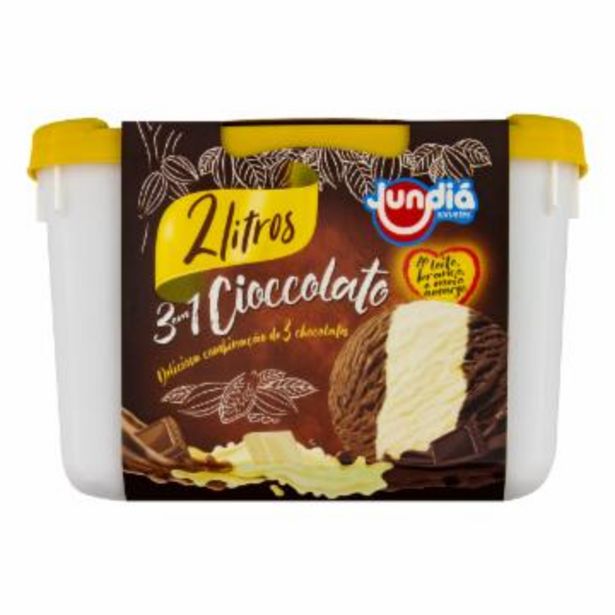 Oferta de Sorv Jundia 3 Chocolates 2L por R$26,65