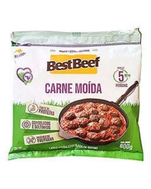 Oferta de Carne Moida Bovina Best Beef Congelada Pacote 800g por R$29,98