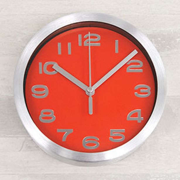 Oferta de Relógio de Parede 15cm Vermelho Alumínio - Sottile por R$69,9