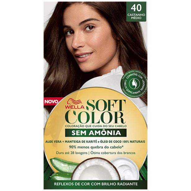 Oferta de Coloração Soft Color Sem Amônia Wella - Castanho Médio 40 por R$19,99