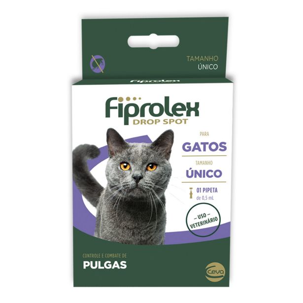 Oferta de Antipulgas Ceva Fiprolex Drop Spot para Gatos de 0,5 mL por R$34,9 em Petland