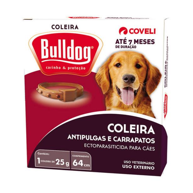 Oferta de Coleira Antipulgas e Carrapatos Coveli Bulldog para Cães por R$35,92