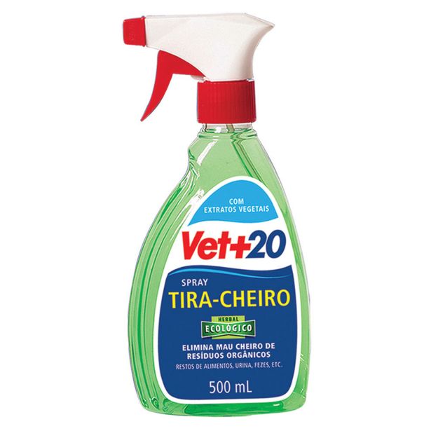 Oferta de Eliminador de Odores Vet+20 Tira Cheiro Herbal Ecológico - 500ml por R$32,9 em Petland