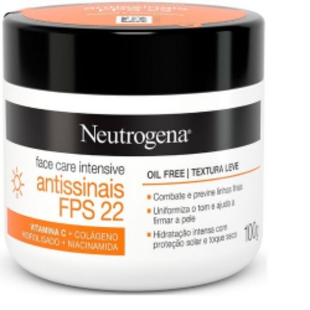 Oferta de Creme Hidratante Facial Neutrogena Antissinais 100g por R$38,79