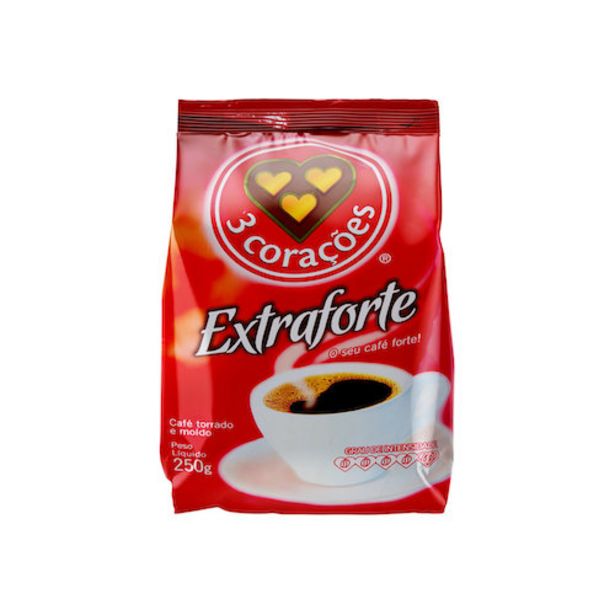 Oferta de Café 3 Corações Extra Forte 250g por R$7,65