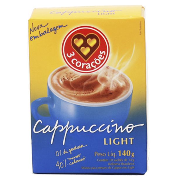 Oferta de Cafe Cappuccino Light 3 Coracoes 140g por R$14,89