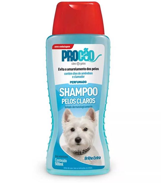Oferta de Shampoo para Cães PROCÃO Perfumado Pelos Claros 500ml por R$14,99