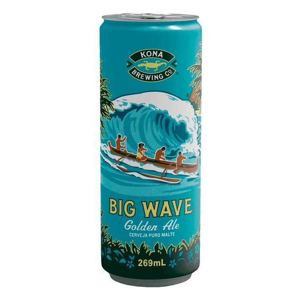 Oferta de Cerveja Americana Kona Big Wave Golden Ale Lata 269ml por R$5,99