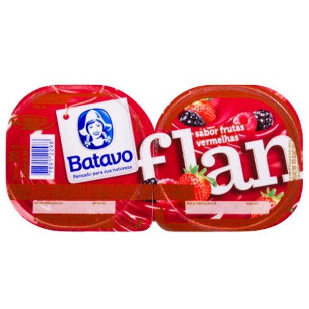 Oferta de Sobremesa Flan Frutas Vermelhas Batavo Bandeja 200G por R$2,99