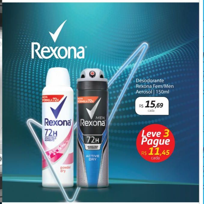 Oferta de Desodorante Rexona Fem/Men Aerosol 150ml por R$15,69