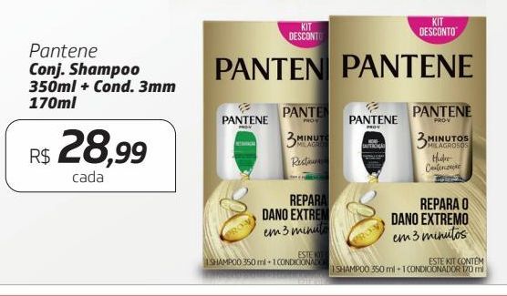 Oferta de Pantene Conj. Shampoo 350ml + Cond. 3mm 170ml por R$28,99