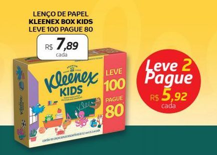 Oferta de Lenços de papel Kleenex Box Kids por R$7,89