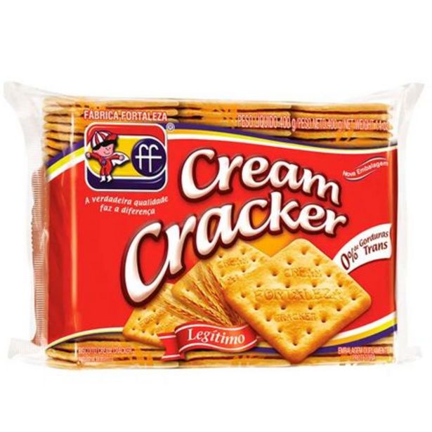 Oferta de Biscoito Cream Cracker Fortaleza 400g por R$4,99