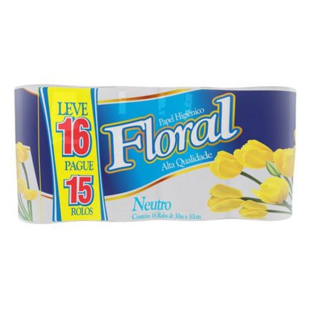 Oferta de Papel Higienico Floral L16p15 30m por R$15,98