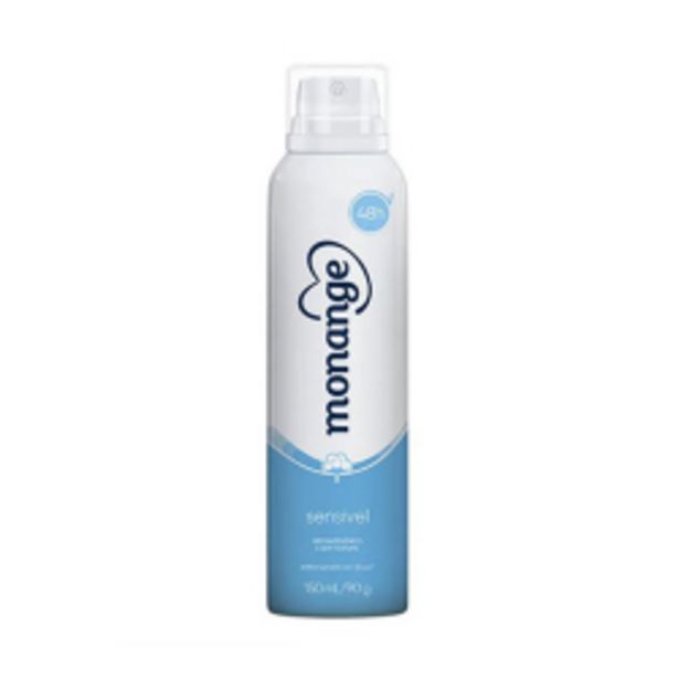 Oferta de Desodorante Aerossol Monange 150ml Sensível por R$8,29