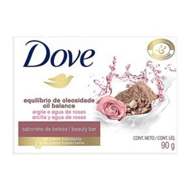 Oferta de Sabonete Dove Equilíbrio de Oleosidade Argila e Aguá de Rosas 90g por R$3,19