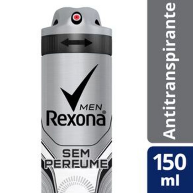 Oferta de Desodorante Antitranspirante REXONA Masculino Aerosol SEM PERFUME 150ml por R$12,59