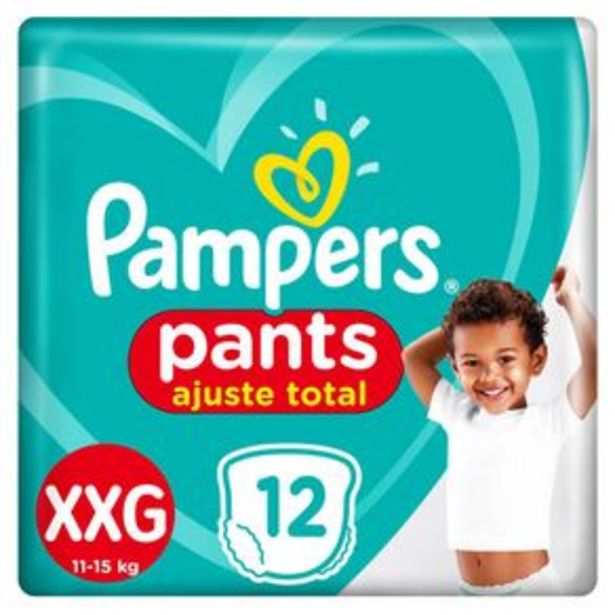 Oferta de Fralda Pampers Pants Ajuste Total XXG 12 Tiras por R$25,99