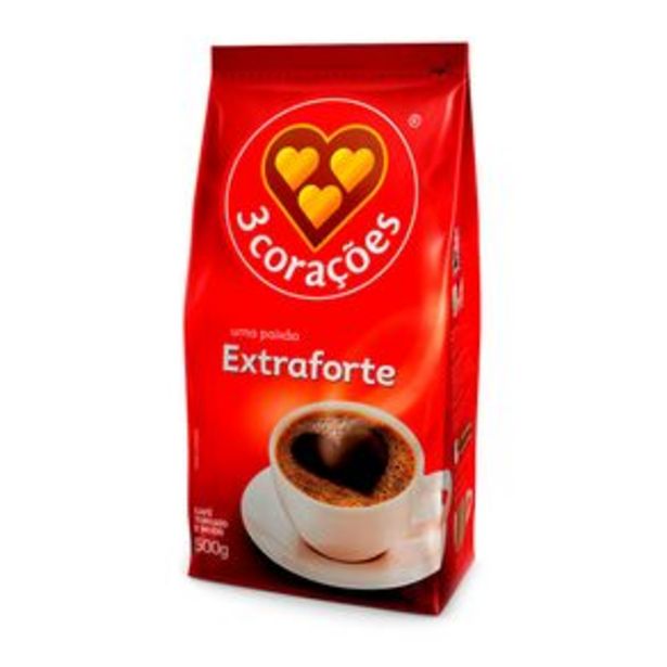 Oferta de Café em Pó 3 Corações Extra Forte 500g por R$16,99