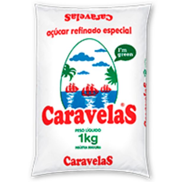 Oferta de Açúcar Refinado Caravelas • 1Kg por R$3,99 em Rede Supermarket