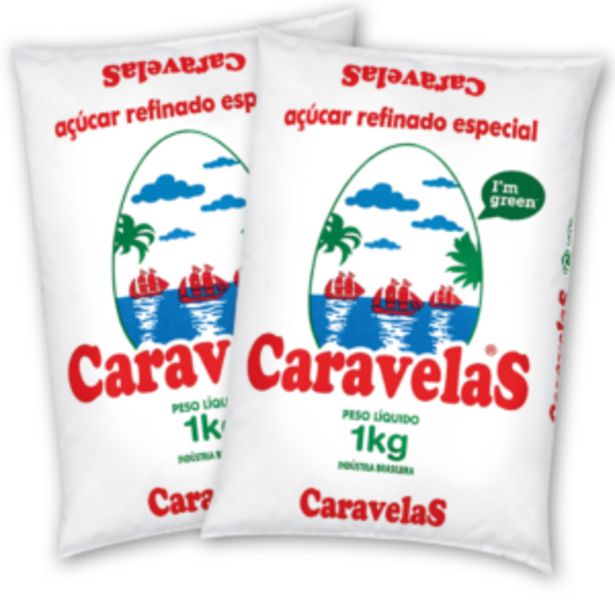 Oferta de Açúcar Refinado Caravelas • 1Kg por R$3,99