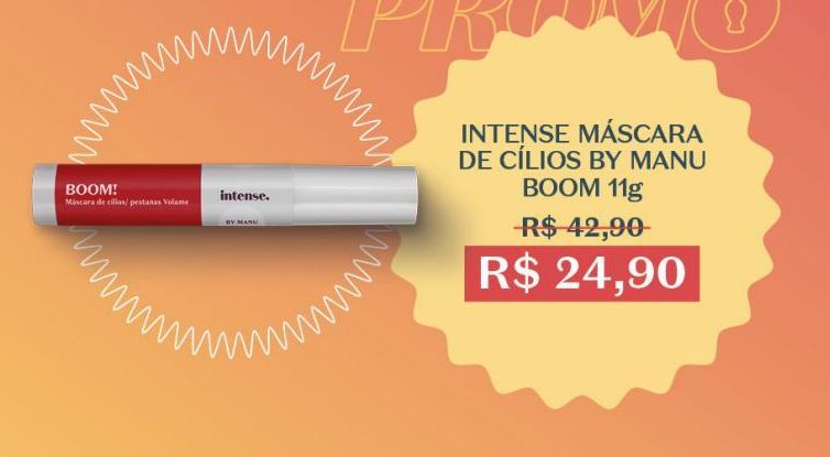 Oferta de Intense Máscara de Cílios by Manu Boom 11g por R$24,9