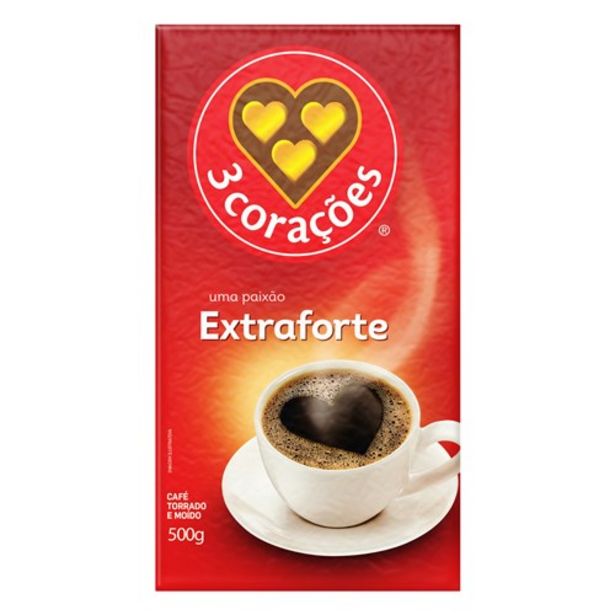Oferta de Café 3 Corações Vácuo Extra Forte 500G por R$17,99