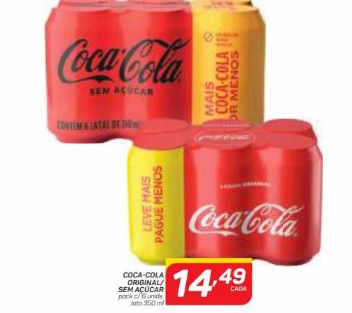 Oferta de Coca cola original / sem açucar por R$14,49