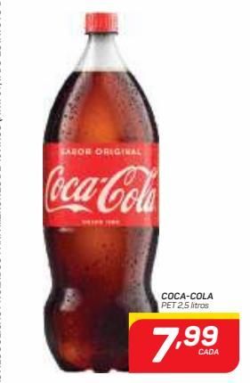 Oferta de Coca cola 2.5 Lt por R$7,99