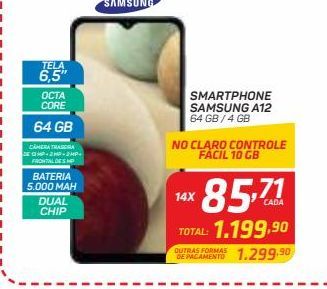 Oferta de Celulares Samsung A12 por R$1199,9
