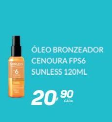 Oferta de Óleo bronzeador cenoura fps6 Sunless 120ml por R$20,9