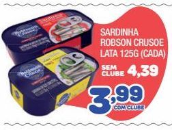 Oferta de Sardinhas em lata Robinson Crusoe por R$3,99