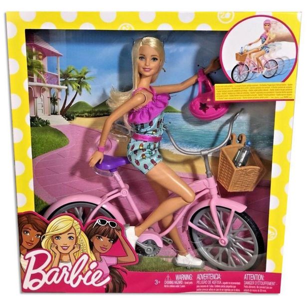 Oferta de Boneca Barbie Boneca e Bicicleta 1 Unidade por R$159,9