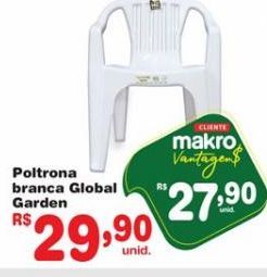Oferta de Poltrona branca Global Garden por R$27,9