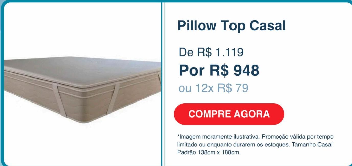 Oferta de Pillow Top Casal  por R$948