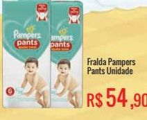 Oferta de Fralda pampers pants unidade por R$54,9