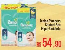 Oferta de Fralda Pampers Confort Sec Hiper por R$54,9