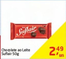 Oferta de Chocolate ao leite Suflair 50g por R$2,49