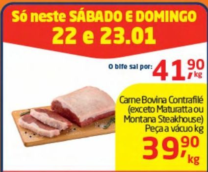 Oferta de Carne bovina contrafilé kg por R$39,9