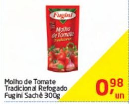 Oferta de Molho de tomate Fugini 300g por R$0,98