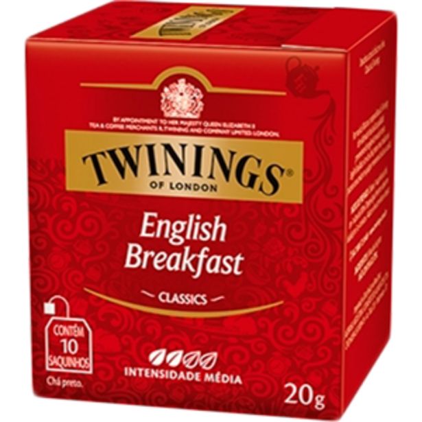 Oferta de Chá Preto Twinings English Breakfast 10 Envelopes por R$12,98 em Big Box