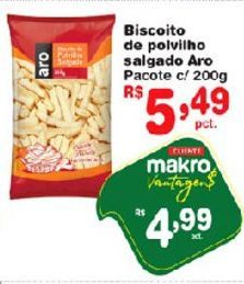 Oferta de Biscoito de polvinho salgado Aro 200g por R$4,99